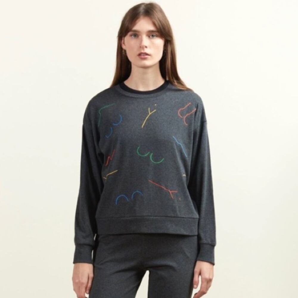 Comune Clothing Charcoal Multicolored Body Contour Sweatshirt